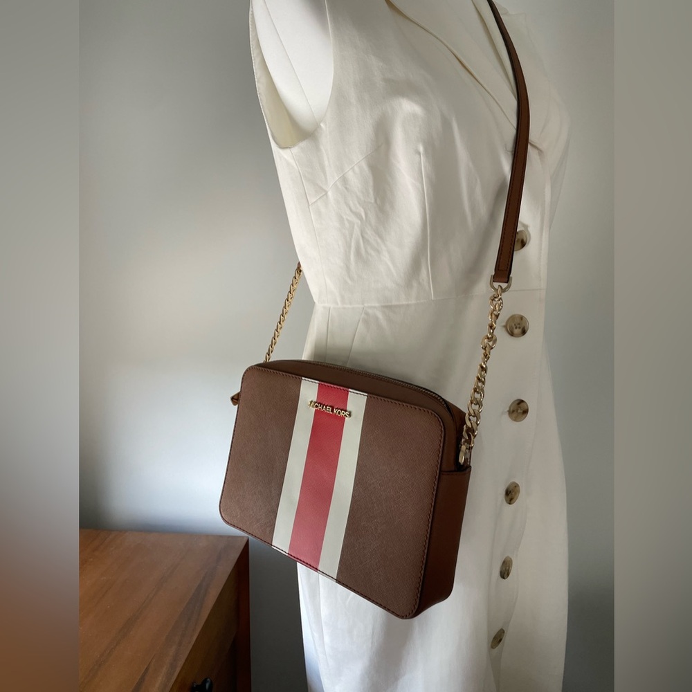 Michael Kors Jet Set Stripe Crossbody - Picture 8 of 9